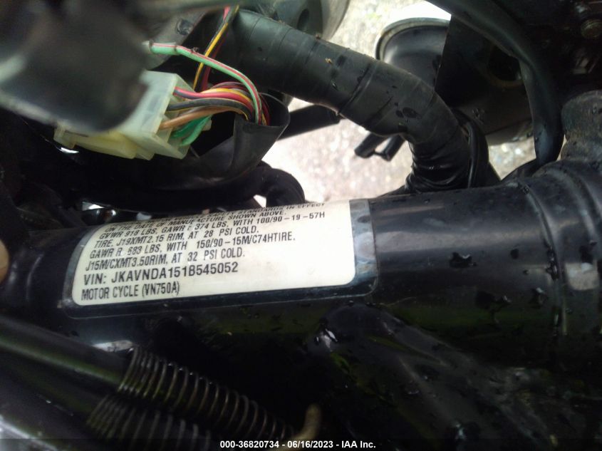 2001 KAWASAKI VN750 JKAVNDA151B545052