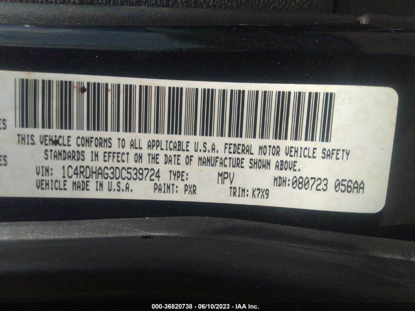 2013 DODGE DURANGO SXT - 1C4RDHAG3DC539724
