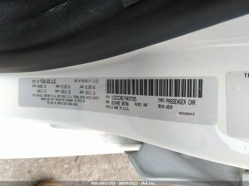2015 CHRYSLER 200 LIMITED - 1C3CCCAB1FN697295