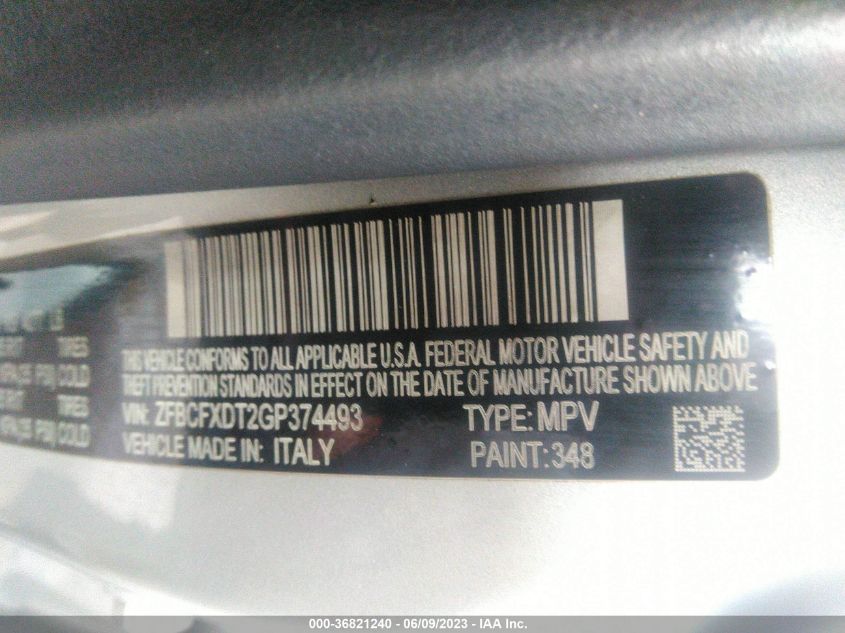 2016 FIAT 500X LOUNGE - ZFBCFXDT2GP374493