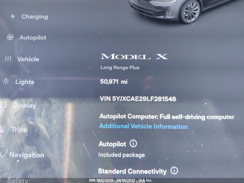 2020 TESLA MODEL X LONG RANGE PLUS - 5YJXCAE29LF281548