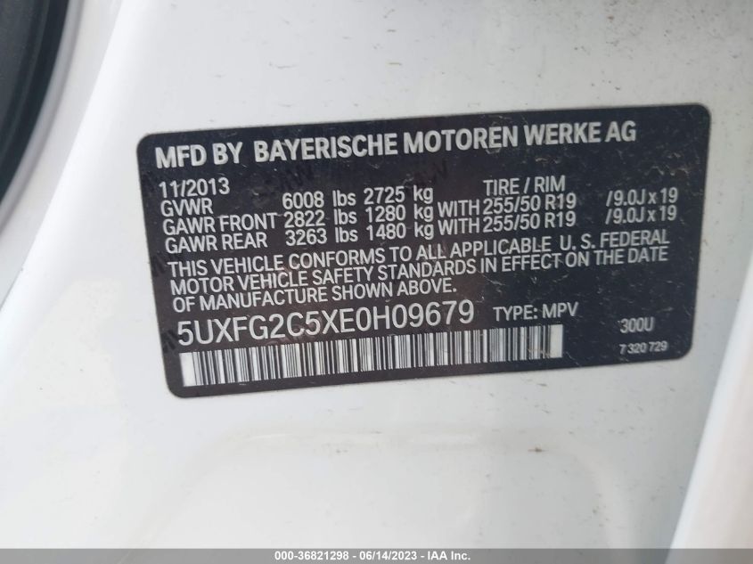 2014 BMW X6 XDRIVE35I - 5UXFG2C5XE0H09679