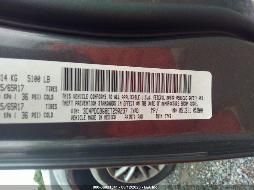 2014 DODGE JOURNEY SXT - 3C4PDCBG8ET290237