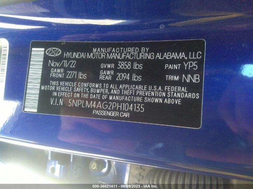 2023 HYUNDAI ELANTRA SEL - 5NPLM4AG2PH104135