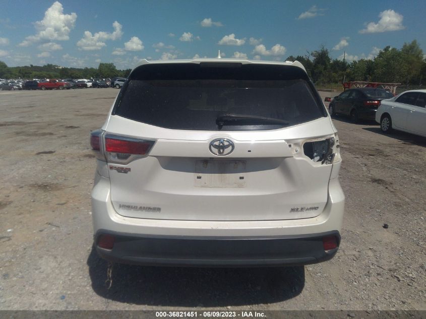 2016 TOYOTA HIGHLANDER XLE - 5TDJKRFHXGS287886