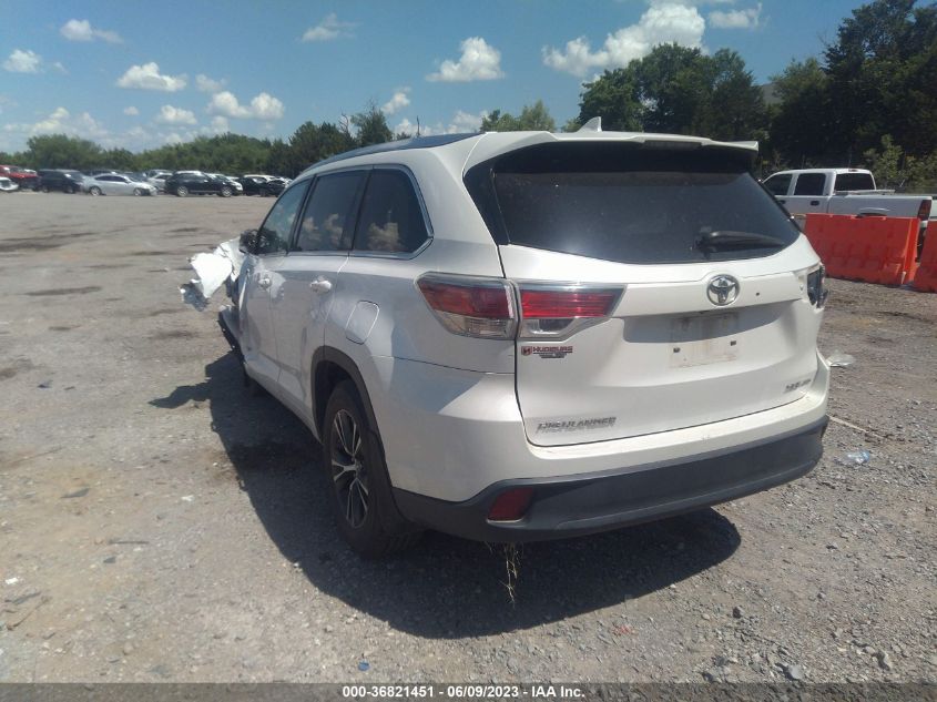 2016 TOYOTA HIGHLANDER XLE - 5TDJKRFHXGS287886