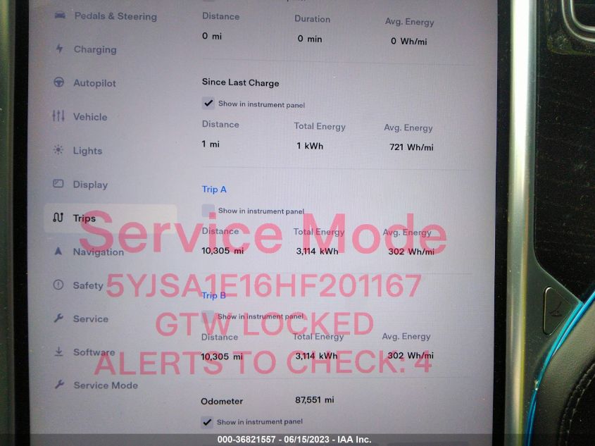 2017 TESLA MODEL S 60/75 - 5YJSA1E16HF201167