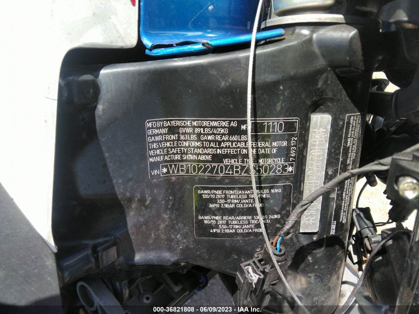2011 BMW F800 R - WB1022704BZS50283