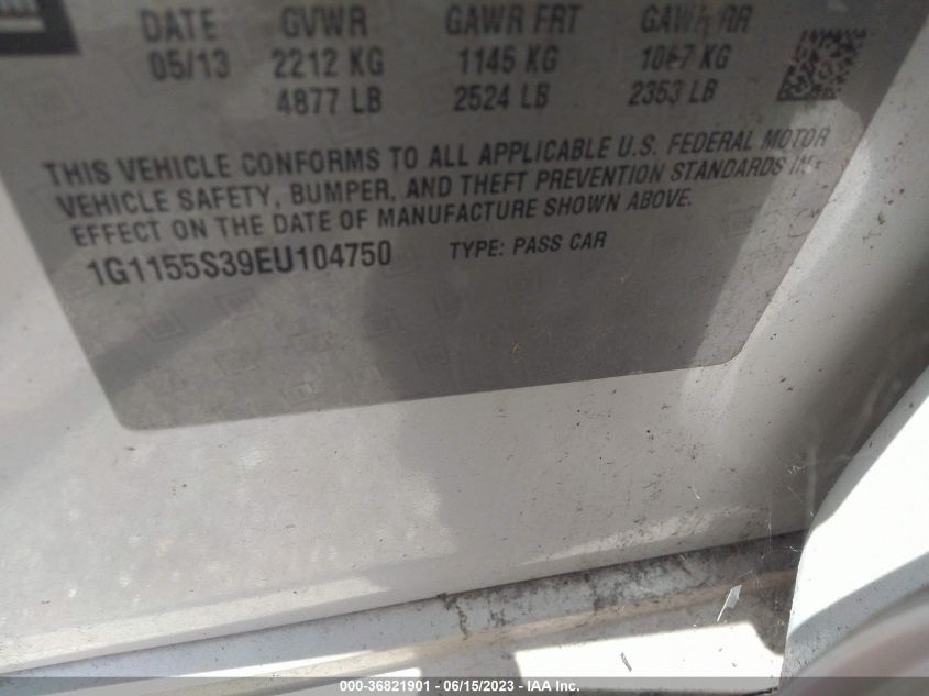 2014 CHEVROLET IMPALA LTZ - 1G1155S39EU104750