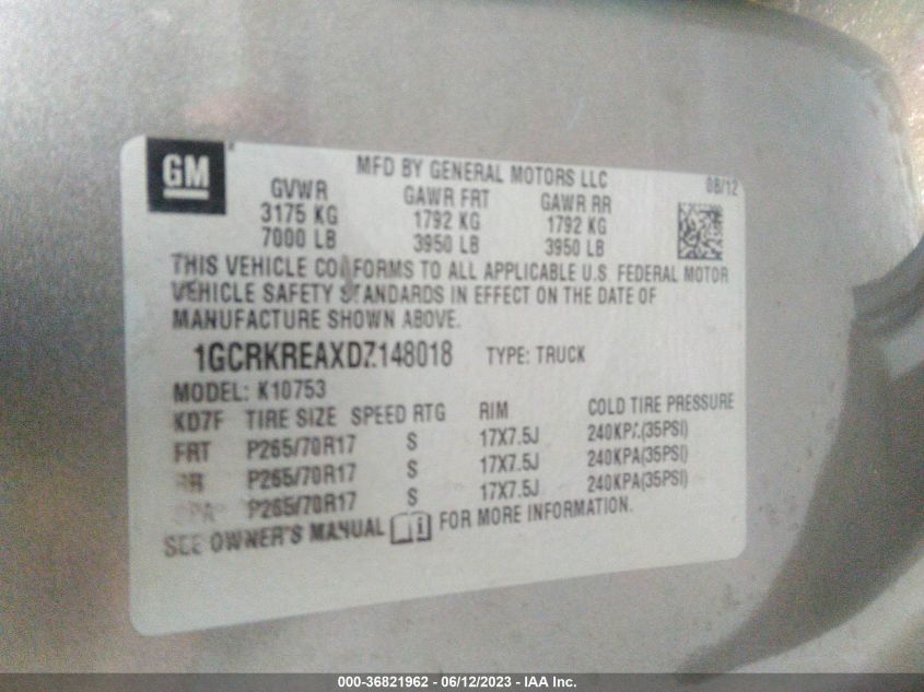 2013 CHEVROLET SILVERADO 1500 LS - 1GCRKREAXDZ148018