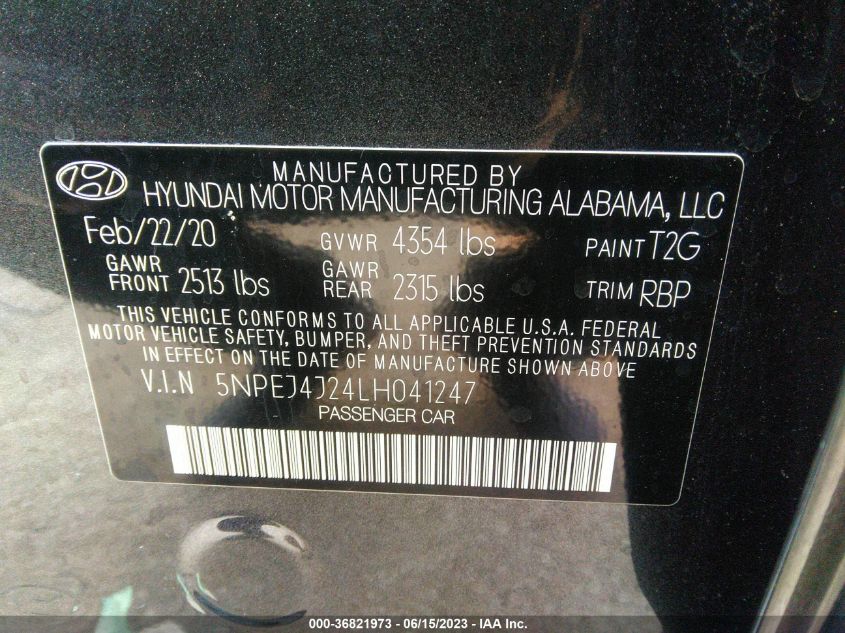 2020 HYUNDAI SONATA SEL PLUS - 5NPEJ4J24LH041247