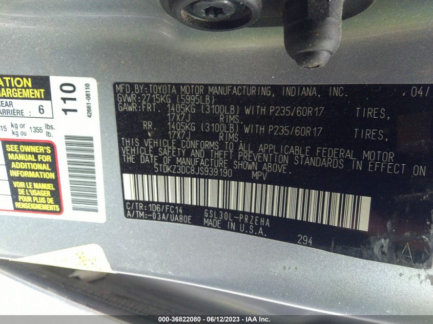 2018 TOYOTA SIENNA LE - 5TDKZ3DC8JS939190