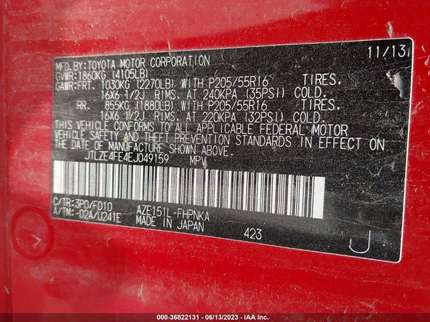 2014 TOYOTA SCION XB - JTLZE4FE4EJ049159