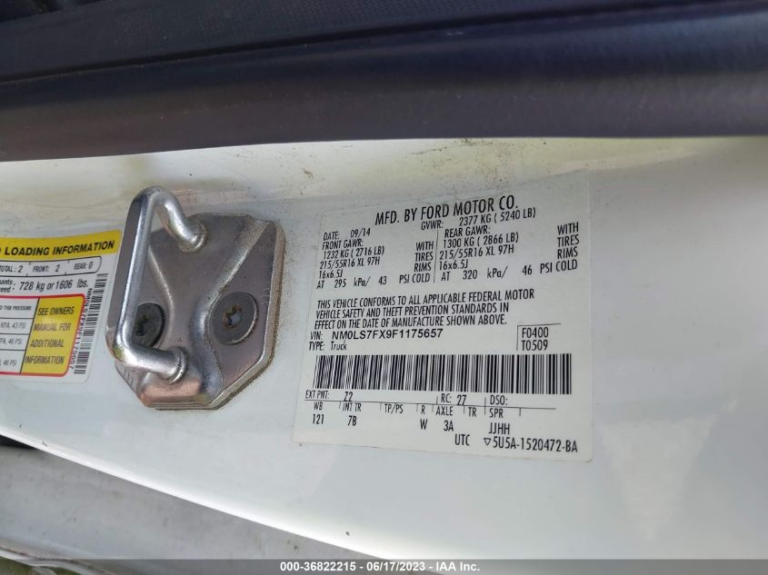 2015 FORD TRANSIT CONNECT XLT - NM0LS7FX9F1175657