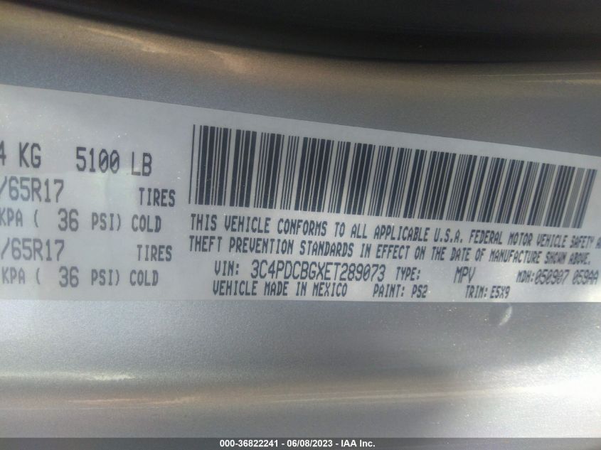 2014 DODGE JOURNEY SXT - 3C4PDCBGXET289073