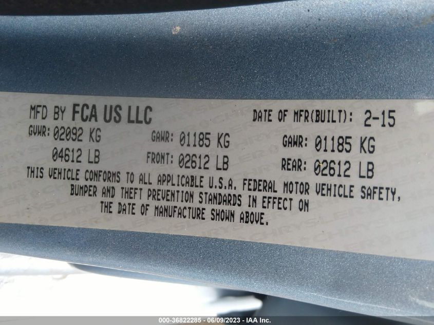 2015 CHRYSLER 200 LIMITED - 1C3CCCAB2FN659574