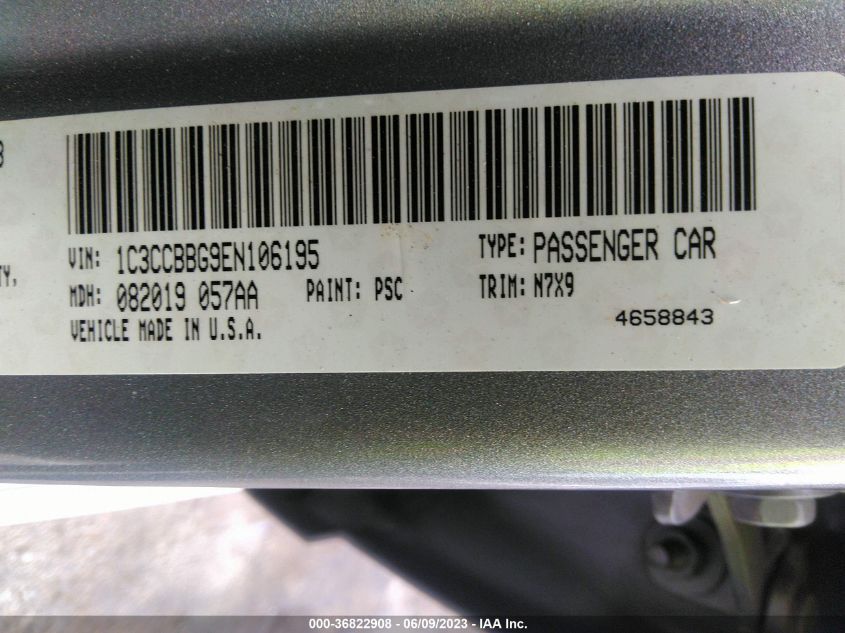 2014 CHRYSLER 200 TOURING - 1C3CCBBG9EN106195