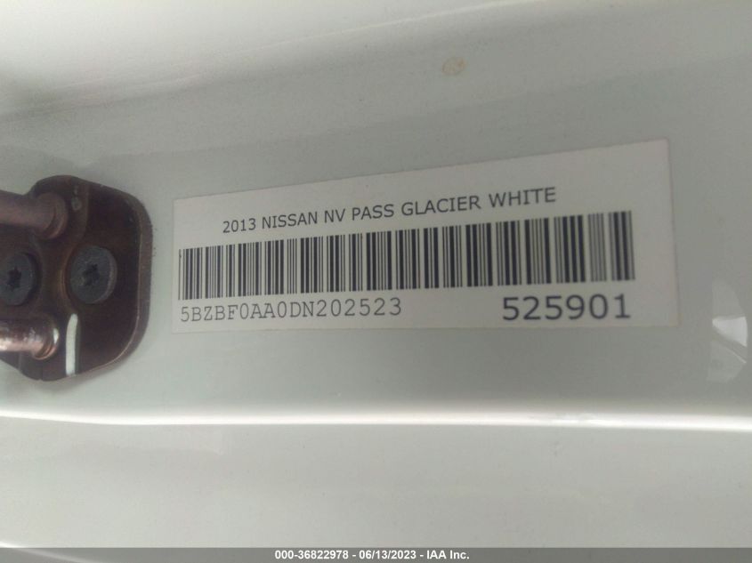 2013 NISSAN NVP S 5BZBF0AA0DN202523