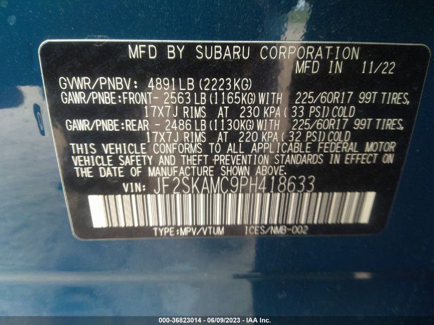 2023 SUBARU FORESTER WILDERNESS - JF2SKAMC9PH418633