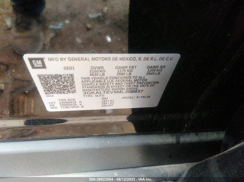 VIN 3GKALTEV9ML368837 2021 GMC TERRAIN SLE