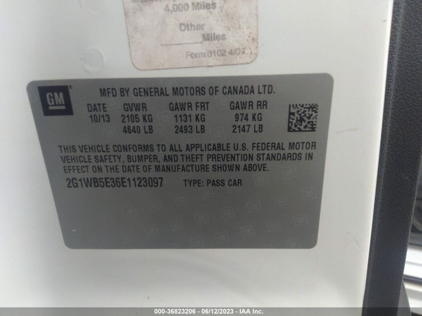 2014 CHEVROLET IMPALA LIMITED LT - 2G1WB5E36E1123097