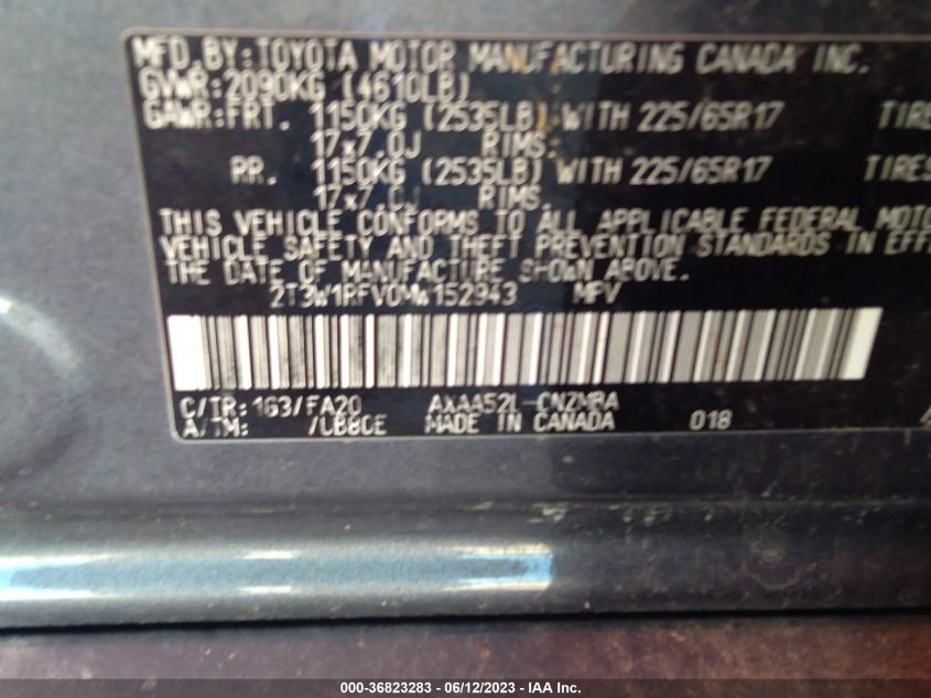 2021 TOYOTA RAV4 XLE - 2T3W1RFV0MW152943