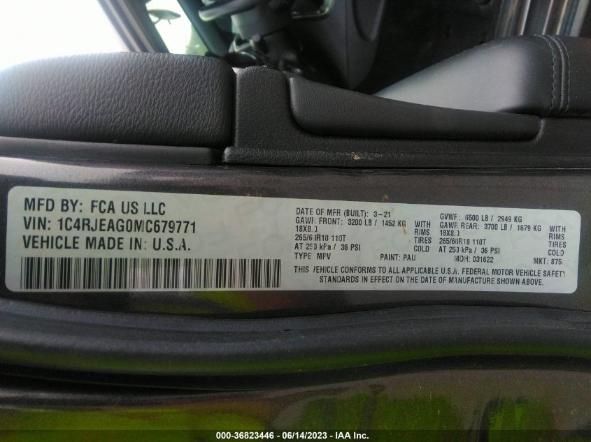 2021 JEEP GRAND CHEROKEE LAREDO E - 1C4RJEAG0MC679771