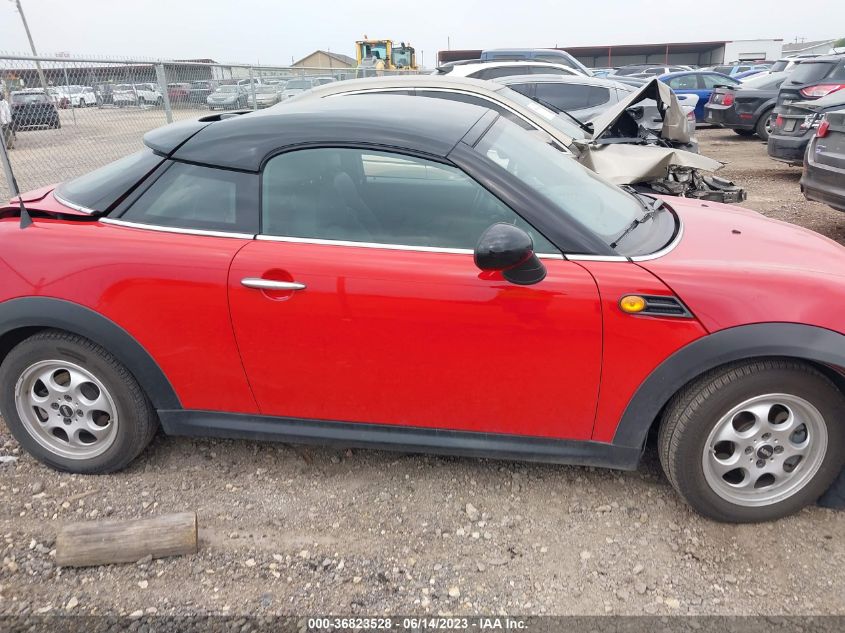 2013 MINI COOPER COUPE WMWSX1C58DT507280