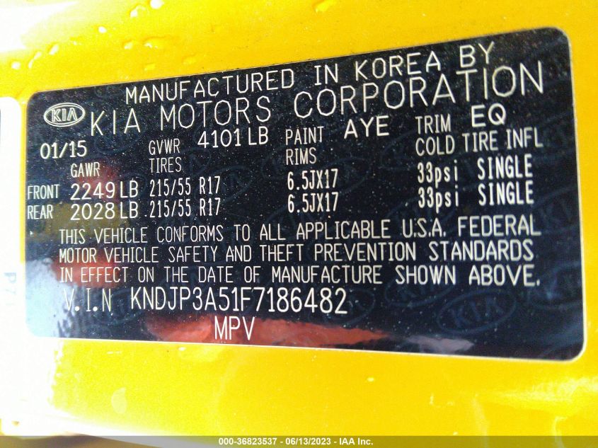 2015 KIA SOUL + - KNDJP3A51F7186482