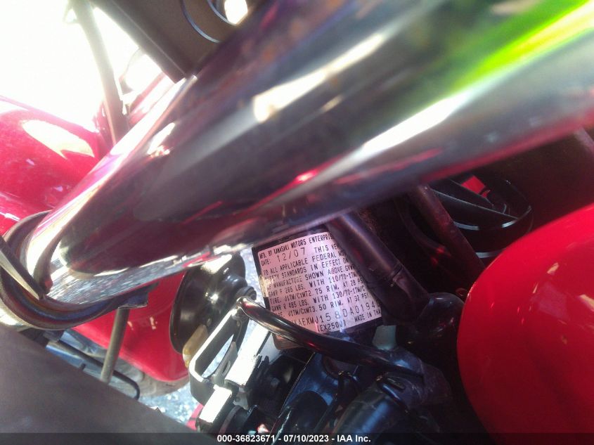 2008 KAWASAKI EX250 J JKAEXMJ158DA01940