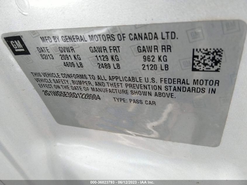 2013 CHEVROLET IMPALA LT - 2G1WG5E38D1228904