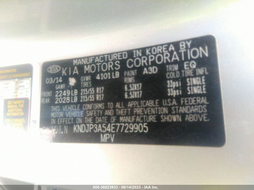 2014 KIA SOUL + - KNDJP3A54E7729905