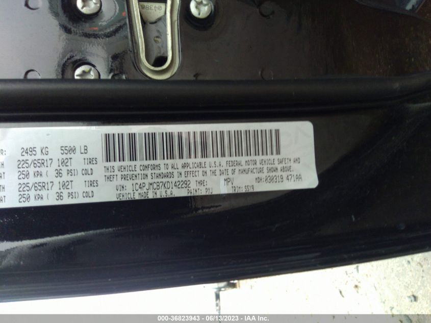 2019 JEEP CHEROKEE LATITUDE - 1C4PJMCB7KD142292
