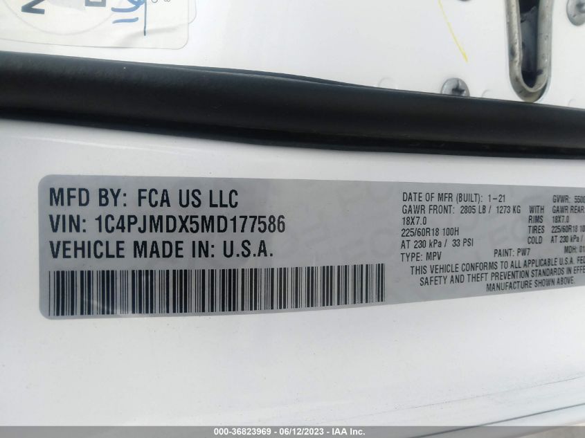 2021 JEEP CHEROKEE LIMITED - 1C4PJMDX5MD177586