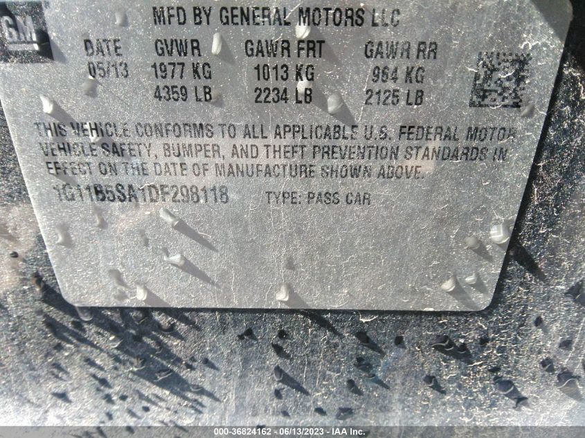 2013 CHEVROLET MALIBU LS - 1G11B5SA1DF298118