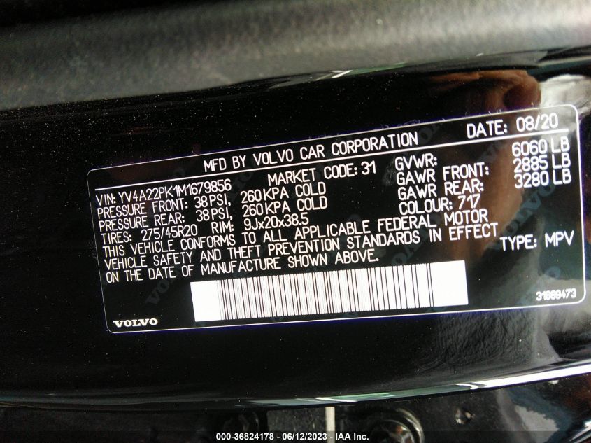 2021 VOLVO XC90 MOMENTUM - YV4A22PK1M1679856