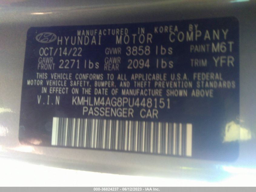 2023 HYUNDAI ELANTRA SEL - KMHLM4AG8PU448151