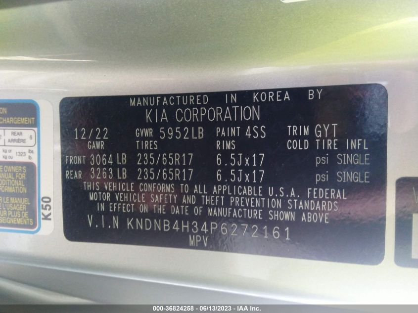 2023 KIA CARNIVAL LX - KNDNB4H34P6272161