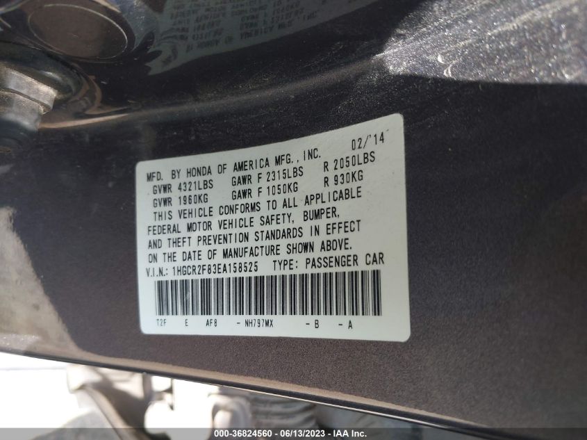 2014 HONDA ACCORD SEDAN EX-L - 1HGCR2F83EA158525