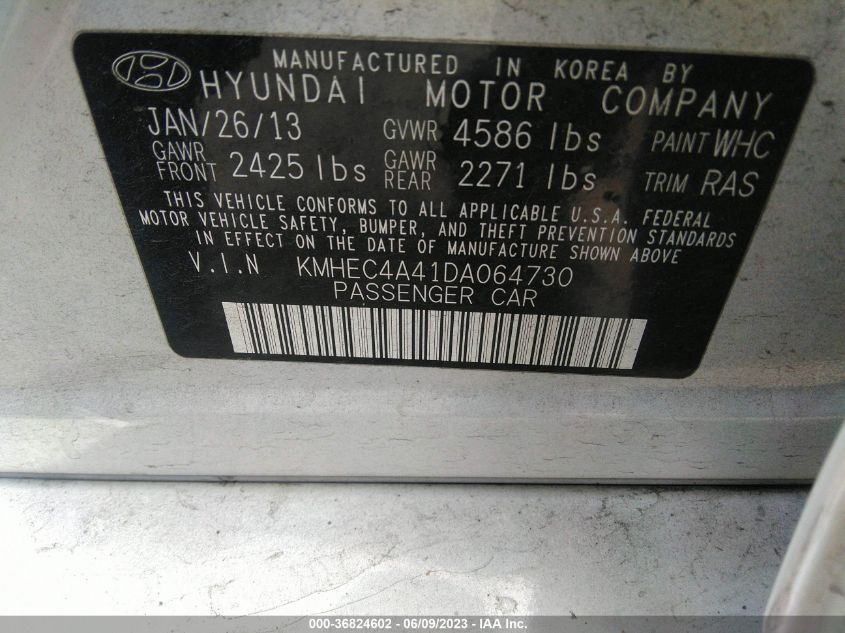 2013 HYUNDAI SONATA HYBRID - KMHEC4A41DA064730