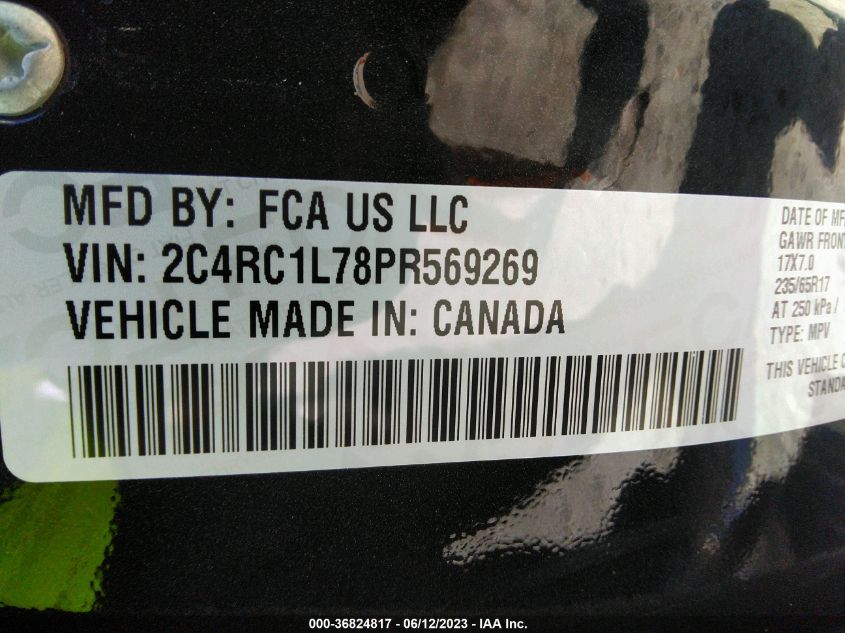 2023 CHRYSLER PACIFICA HYBRID TOURING L - 2C4RC1L78PR569269