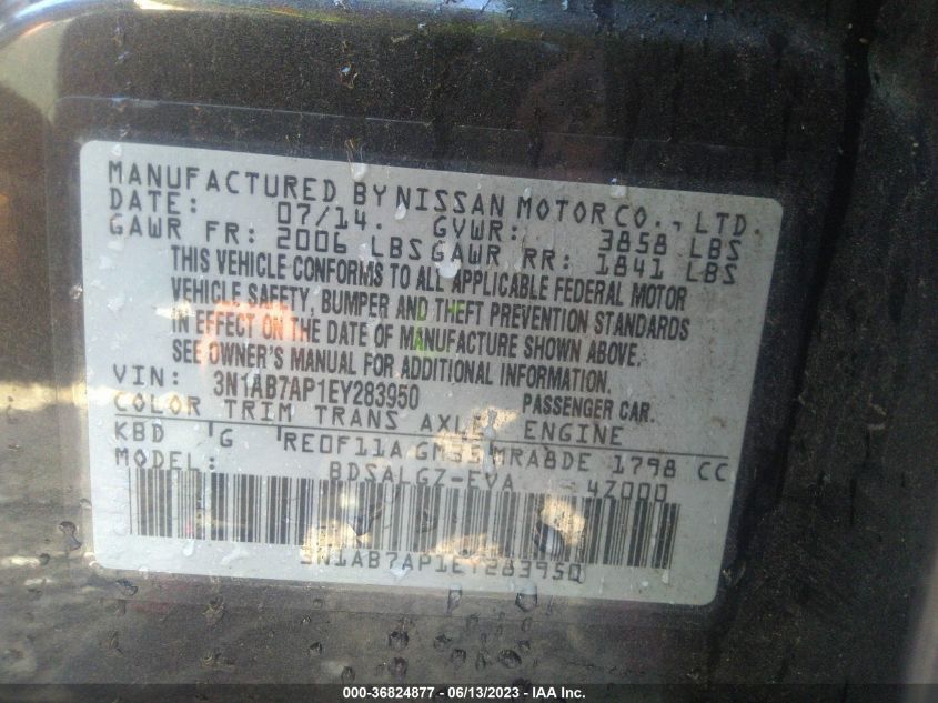 2014 NISSAN SENTRA SL - 3N1AB7AP1EY283950