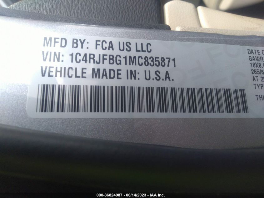 2021 JEEP GRAND CHEROKEE LIMITED - 1C4RJFBG1MC835871
