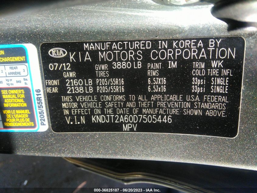 2013 KIA SOUL + - KNDJT2A60D7505446