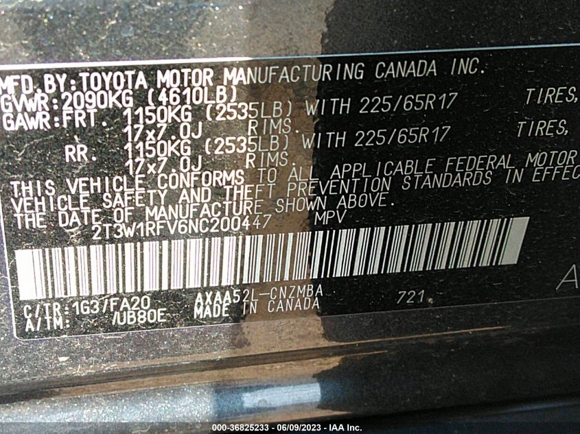 2022 TOYOTA RAV4 XLE - 2T3W1RFV6NC200447