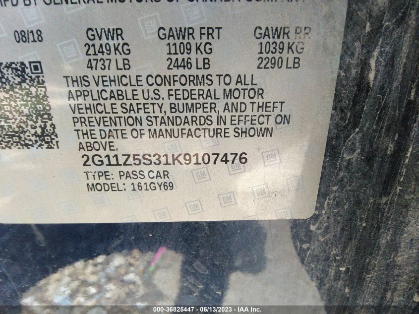 2019 CHEVROLET IMPALA LT - 2G11Z5S31K9107476
