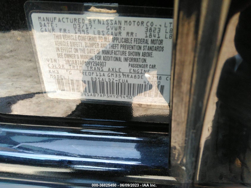 VIN 3N1AB7AP5HY294907 2017 NISSAN SENTRA SV