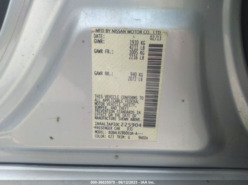 2013 NISSAN ALTIMA 2.5 S - 1N4AL3AP1DC225904