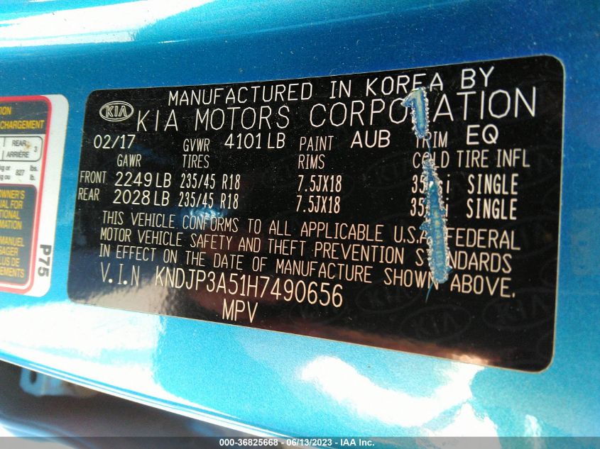 2017 KIA SOUL + - KNDJP3A51H7490656