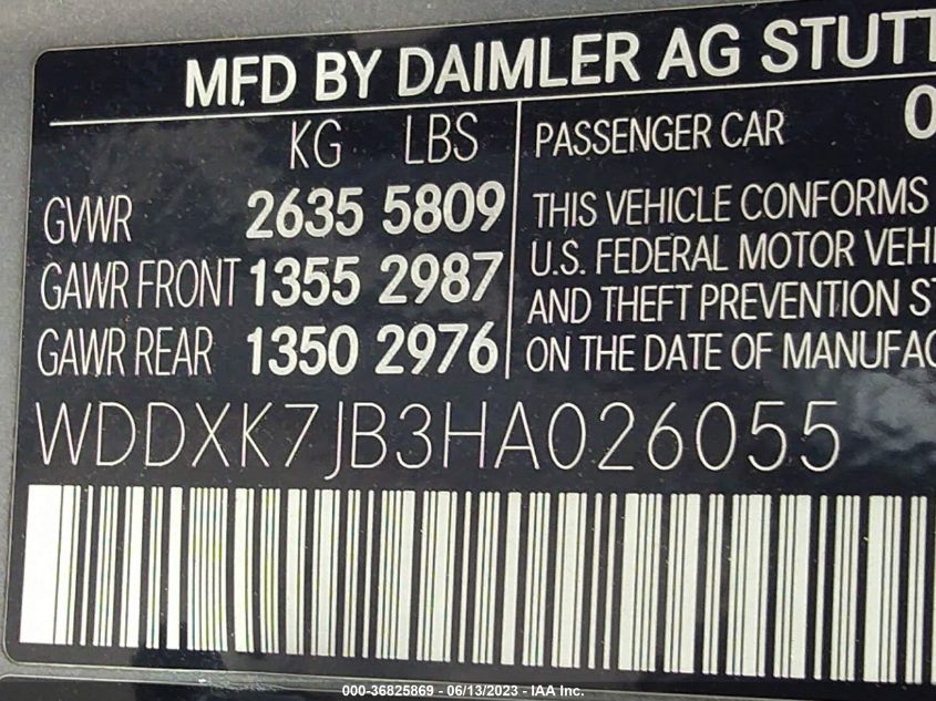 2017 MERCEDES-BENZ S-CLASS AMG S 63 - WDDXK7JB3HA026055